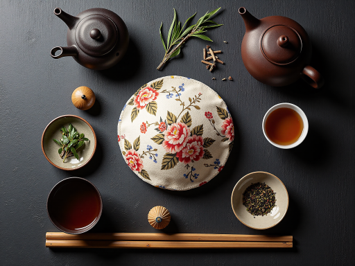 多种老茶收藏品展示，包括普洱茶饼、铁观音、大红袍等，摆放在木质茶盘上，背景为茶室环境